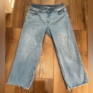 Abercrombie & Fitch 90s Relaxed High Rise Curve Love Distressed Jeans Sz 32/14R